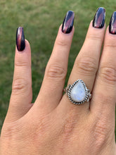Load image into Gallery viewer, Silver Ring | Rainbow Moonstone Tear Drop