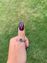 Load image into Gallery viewer, Silver Ring | Amethyst Circular Swirls
