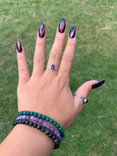 Load image into Gallery viewer, Silver Ring | Amethyst Oval Swirls