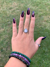 Load image into Gallery viewer, Silver Ring | Rainbow Moonstone Tear Drop