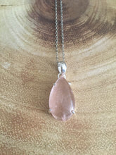 Load image into Gallery viewer, Silver Pendant | Rose Quartz Tear Drop
