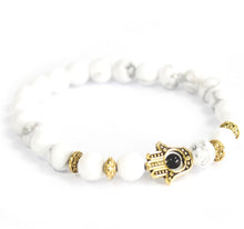 Load image into Gallery viewer, Bead Bracelet | White Howlite Hamsa