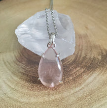 Load image into Gallery viewer, Silver Pendant | Rose Quartz Tear Drop