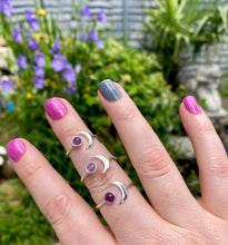 Load image into Gallery viewer, Silver Ring | Amethyst Sun & Moon