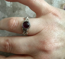 Load image into Gallery viewer, Silver Ring | Amethyst Circular Swirls