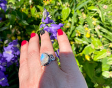 Load image into Gallery viewer, Silver Ring | Rainbow Moonstone Tear Drop