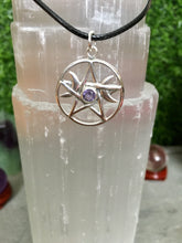 Load image into Gallery viewer, Silver Pendant | Amethyst Triple Moon