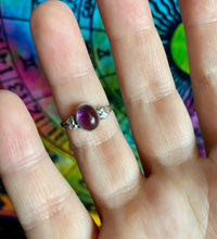 Load image into Gallery viewer, Silver Ring | Amethyst Hearts