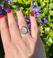 Load image into Gallery viewer, Silver Ring | Rainbow Moonstone Tear Drop