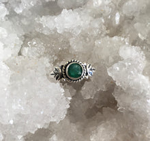 Load image into Gallery viewer, Silver Ring | Emerald Leaves