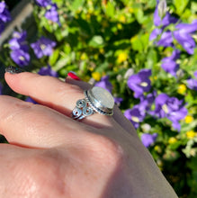 Load image into Gallery viewer, Silver Ring | Rainbow Moonstone Tear Drop