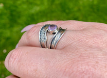 Load image into Gallery viewer, Silver Ring | Faceted Amethyst Double Band