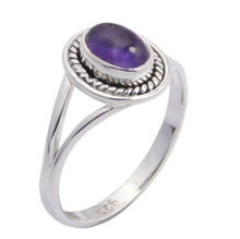 Load image into Gallery viewer, Silver Ring | Amethyst Oval Elegance