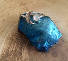 Load image into Gallery viewer, Silver Ring | Rainbow Moonstone Sun & Moon