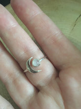 Load image into Gallery viewer, Silver Ring | Rainbow Moonstone Sun & Moon