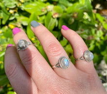 Load image into Gallery viewer, Silver Ring | Rainbow Moonstone Elegance