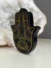 Load image into Gallery viewer, Engraved Hamsa | Black Obsidian
