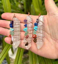Load image into Gallery viewer, Wire Wrapped | Quartz Wand Chakra Pendant
