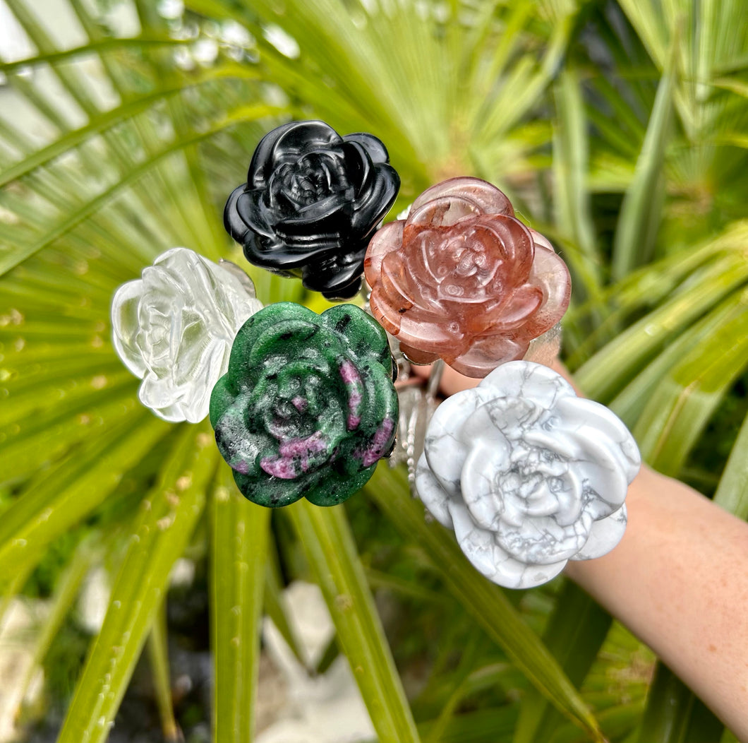 Open Roses | Silver Stem
