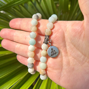 Bead Bracelet | Frosted Caribbean Calcite