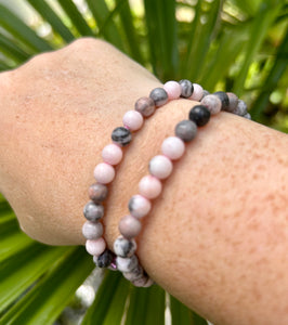 Bead Bracelet | Pink Zebra Jasper