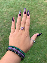 Load image into Gallery viewer, Amethyst Triple Stone ring
