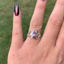 Load image into Gallery viewer, Silver Ring | Amethyst Celtic Elegance
