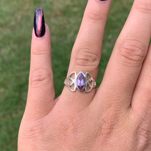 Silver Ring | Amethyst Celtic Elegance