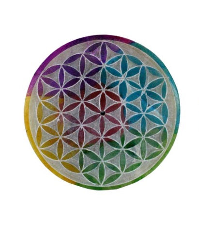 Soapstone Incense Plate | 5” | Flower of Life