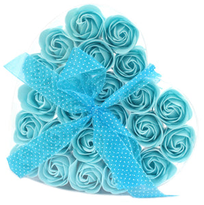Heart Box | 24 Blue Soap Roses