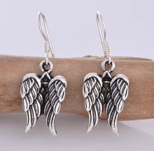 Load image into Gallery viewer, Silver Drop Earrings | Angel Wings
