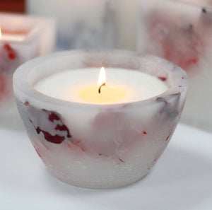 Rose Flower Bowl Soy Candle