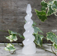 Load image into Gallery viewer, Selenite | Spiral Unicorn Horn 15cm
