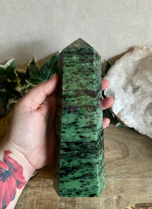 Polished Point | Ruby in Zoisite