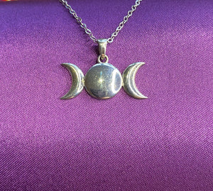 Silver Pendant | Triple Moon