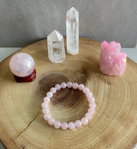 Bead Bracelet | Rose Aura Quartz