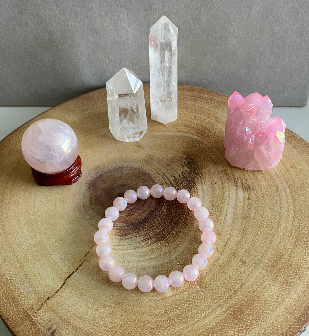 Bead Bracelet | Rose Aura Quartz