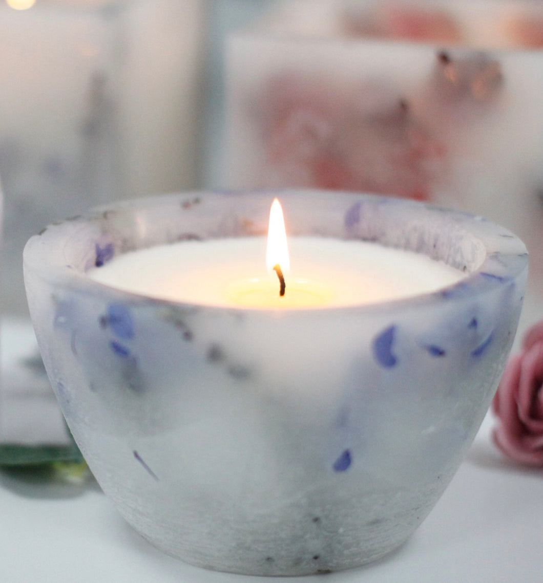 Lavender Flower Bowl Soy Candle