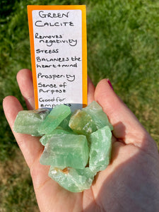 Green Calcite Pieces