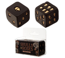Load image into Gallery viewer, Black &amp; Gold Skull Dice Set
