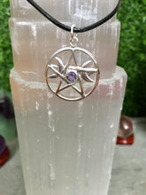 Load image into Gallery viewer, Silver Pendant | Amethyst Triple Moon
