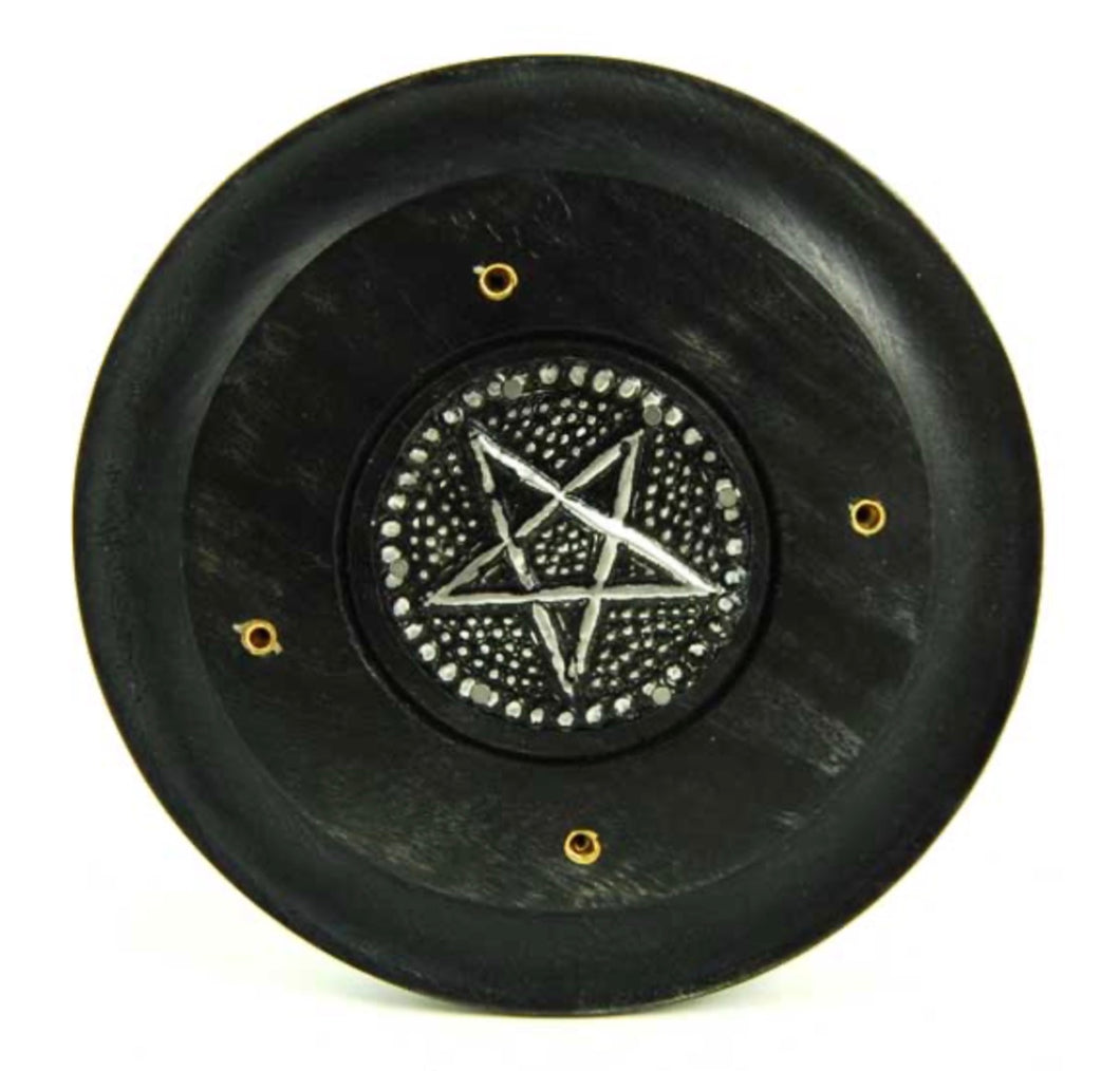 Incense Plate | Wooden Pentagram