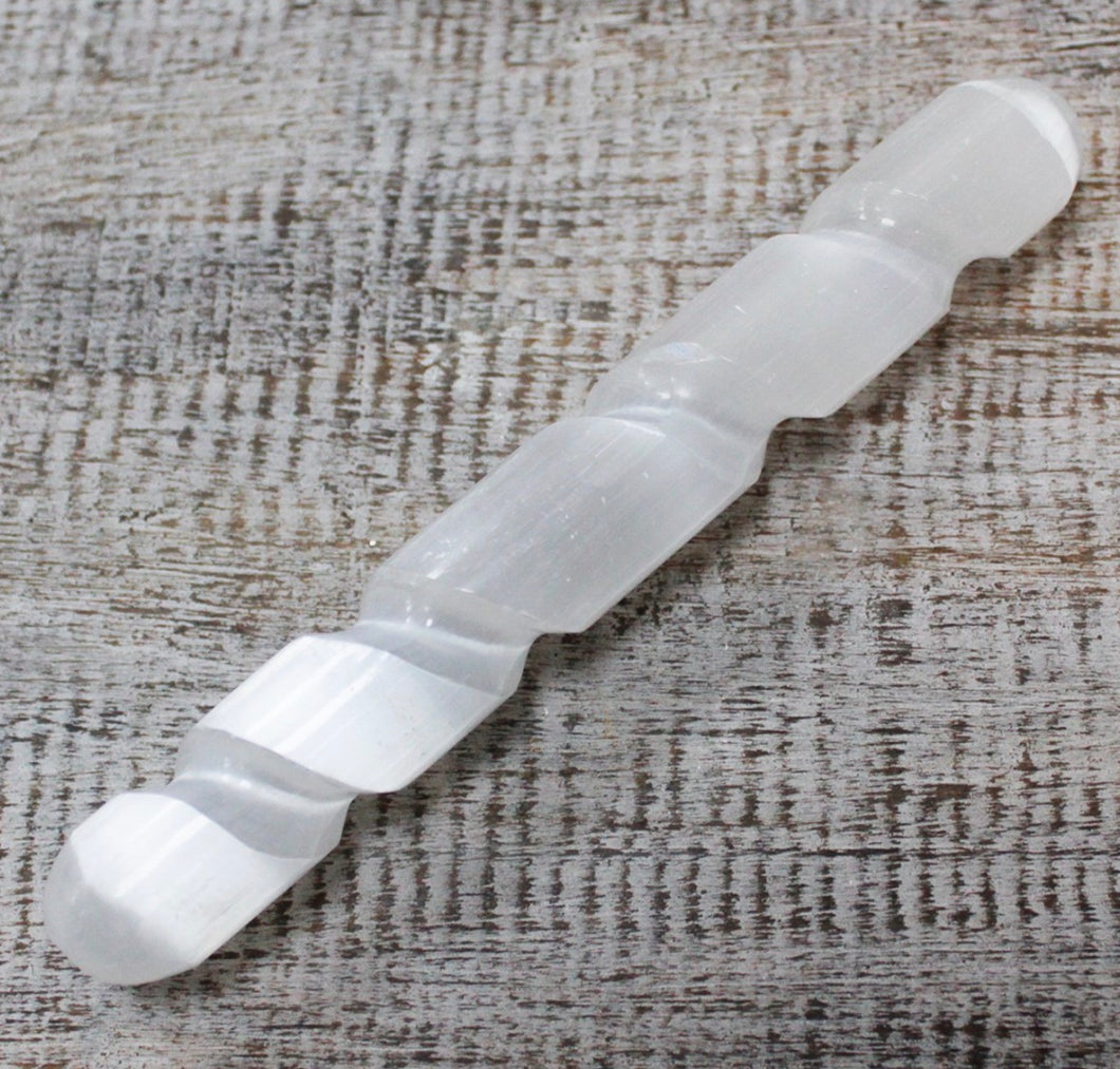Selenite Wand | Rounded Spiral