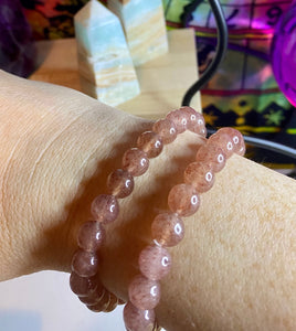 Bead Bracelet | Strawberry Quartz