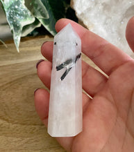 Load image into Gallery viewer, Polished Point | Tourmalinated Quartz | 8cm
