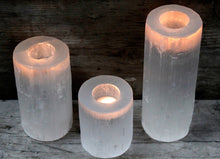 Load image into Gallery viewer, Selenite Cylinder Candle Holder | 10cm
