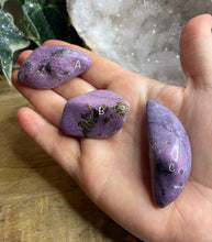 Load image into Gallery viewer, Polished Pieces | Purple Stichtite in Serpentine
