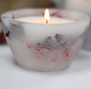Rose Flower Bowl Soy Candle