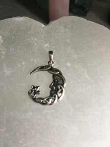 Sterling Silver Celtic Moon Pendant