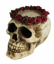 Load image into Gallery viewer, Tealight Holder | Skull Rose Wreath
